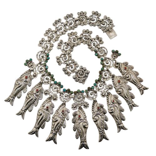 Matl Matilde Poulat Mexican Fish Sterling Silver Necklace