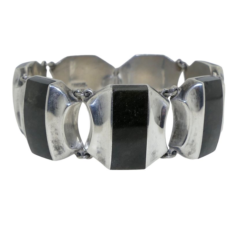 Taxco shops 925 Silver Bracelet with Onyx Stones