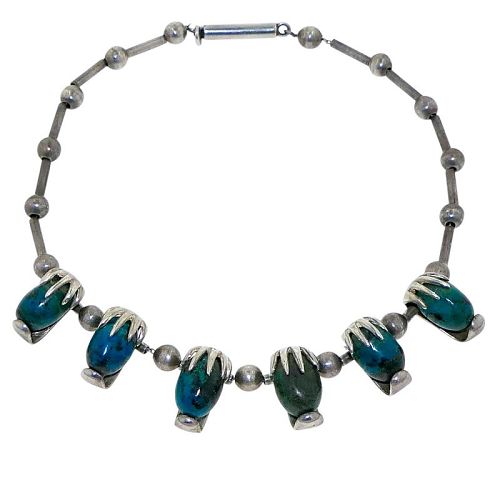 Sterling cheapest Mexican Azurite Necklace