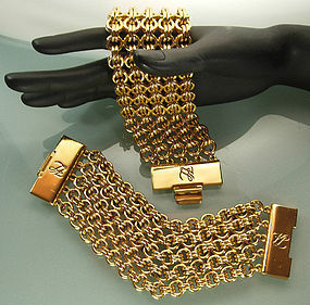 1990 Pr Karl Lagerfeld Heavy Chainmaille Link Bracelets