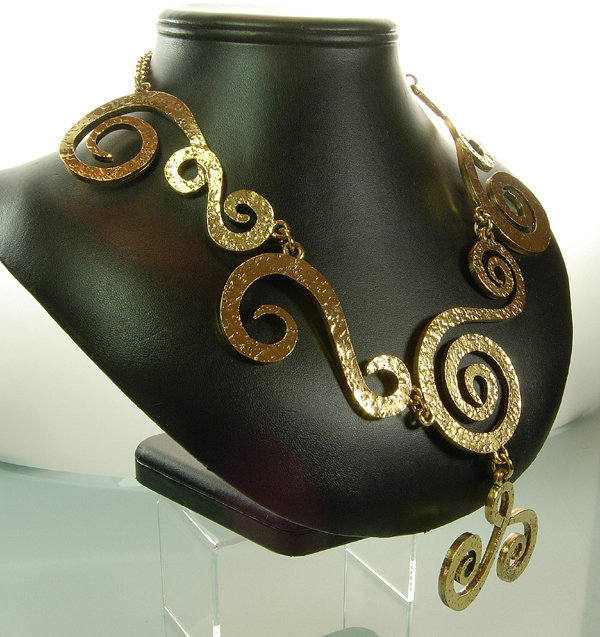 1970 Signed Chanel Barbaric Style Drop Collar Necklace