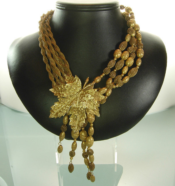 1970s Jay Feinberg Asymmetric Ornate Statement Necklace