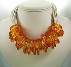 1980s Ugo Correani Italy Lucite Necklace: African Rings