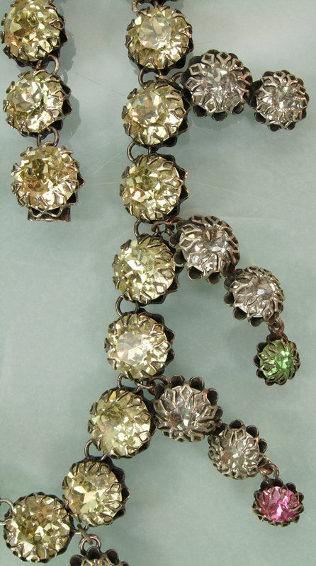 Luxe 1960 French 18th C Style Girandole Necklace Greens