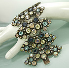 Spectacular C 1960 French Couture Bracelet Blue Stones