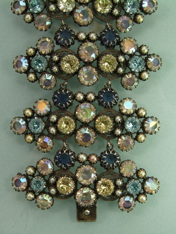 Spectacular C 1960 French Couture Bracelet Blue Stones