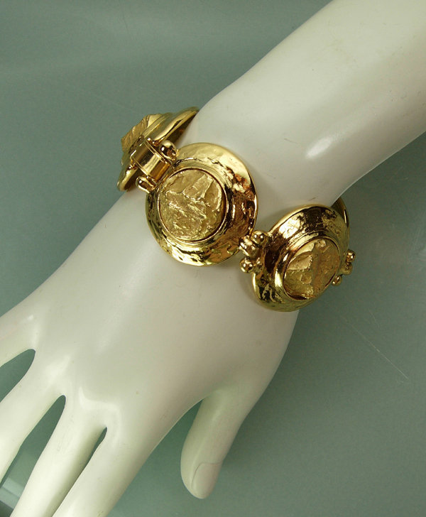 1970s Yves Saint Laurent Molten Gold Statement Bracelet