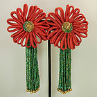 Yves Saint Laurent Huge Glass, Passementerie Earrings