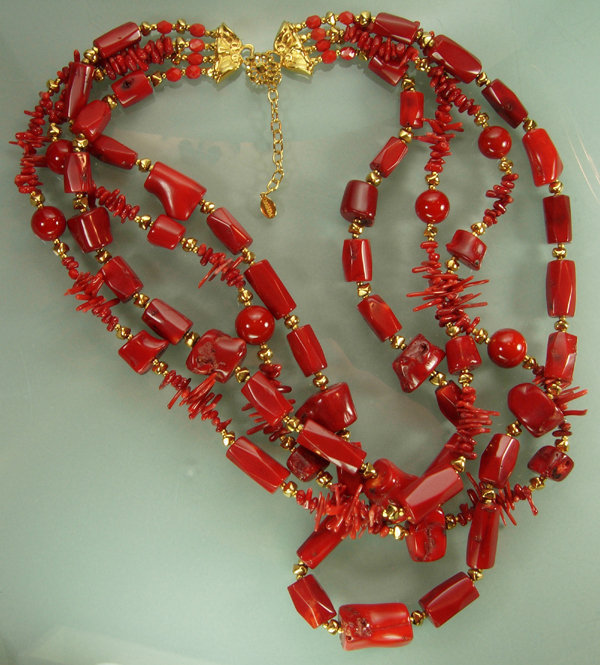 Sumptuous Huge Jose Maria Barrera Red Coral Necklace