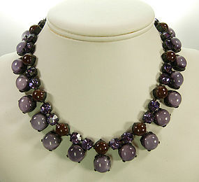 C 1960 Unsigned Countess Cis French Necklace Purples