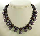 C 1960 Unsigned Countess Cis French Necklace Purples