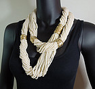 Huge 1980s Unsigned Cadoro Nomadic Style Pearl Necklace