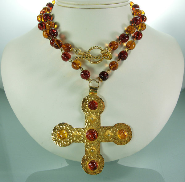 Dominique Aurientis Gripoix Glass Byzantine Necklace