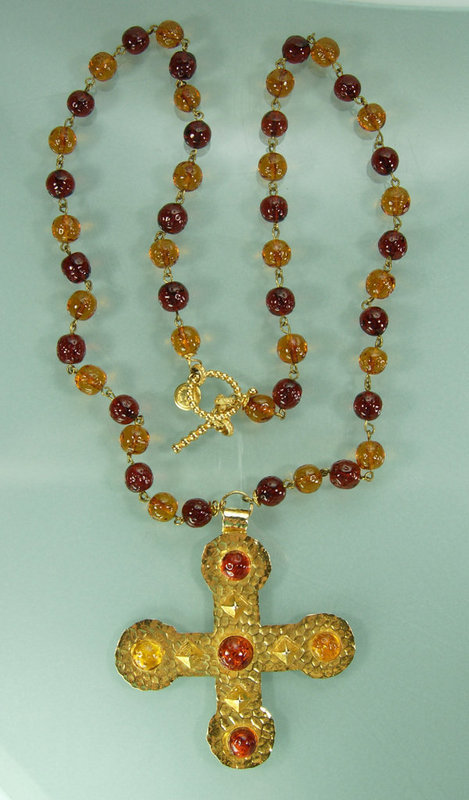 Dominique Aurientis Gripoix Glass Byzantine Necklace