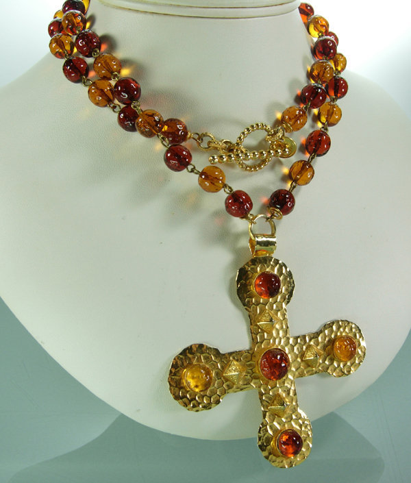 Dominique Aurientis Gripoix Glass Byzantine Necklace