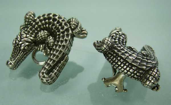 Barry Kieselstein-Cord Sterling Alligator Earrings