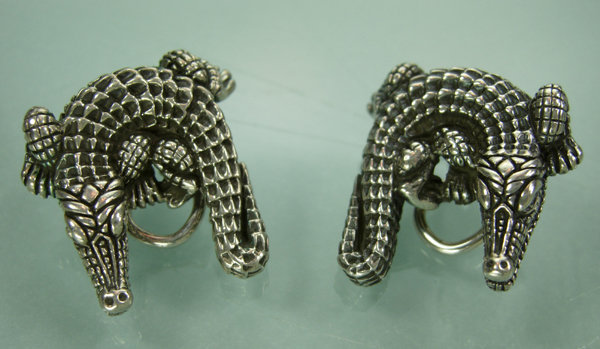 Barry Kieselstein-Cord Sterling Alligator Earrings