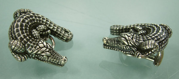 Barry Kieselstein-Cord Sterling Alligator Earrings