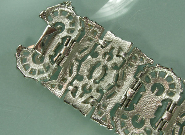 Huge Statement Late Art Deco Ledo 1940s Strass Bracelet