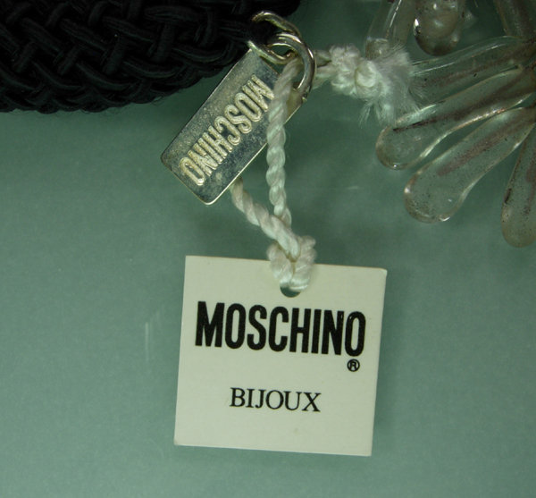 Amazing 80s Moschino Lariat Poured Glass Necklace Italy