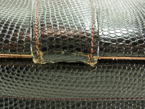 50s Black Lizardskin Diamante Small Bag Bienen Davis