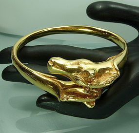 Hermes Paris Made in France Double Horse Head Bangle