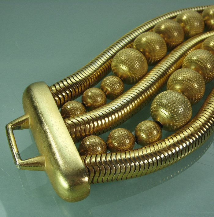 1980s Huge Snake Chain Bead Robert Lee Morris Bracelet