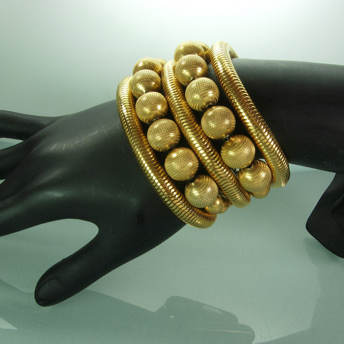 1980s Huge Snake Chain Bead Robert Lee Morris Bracelet