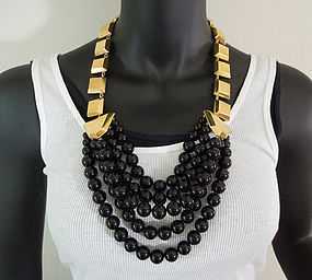 Edgy Glam 80s Yves St Laurent Ltd Edition Huge Necklace