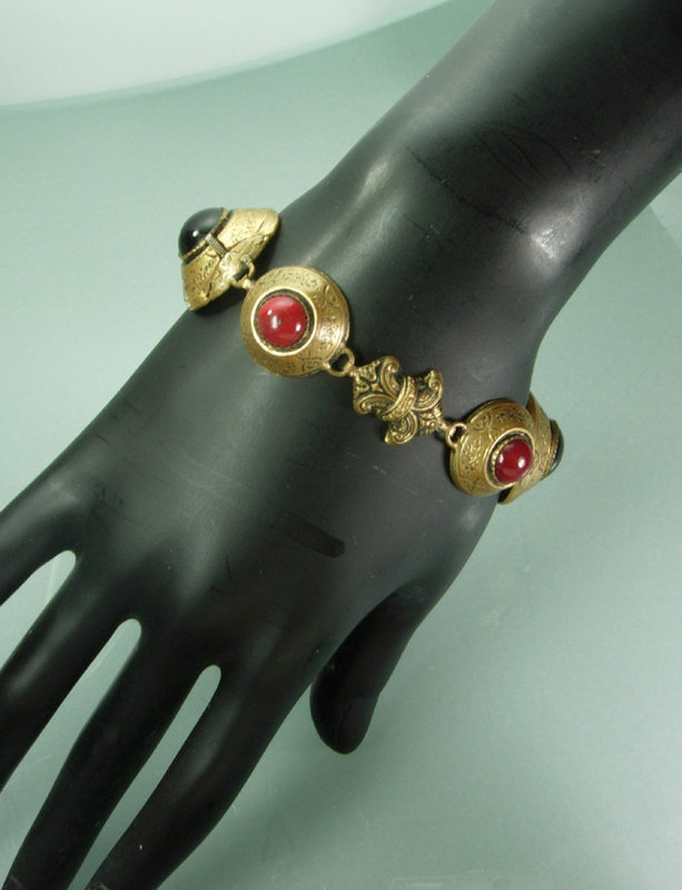 1940s Renaissance Style Poured Glass Bracelet France