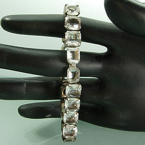 Antique Art Deco H&H Sterling Paste Glass Bracelet