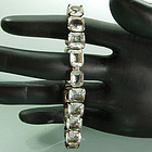 Antique Art Deco H&H Sterling Paste Glass Bracelet