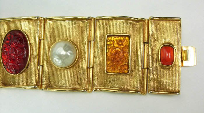 Huge Byzantine Poured Glass Antigona Paris Bracelet