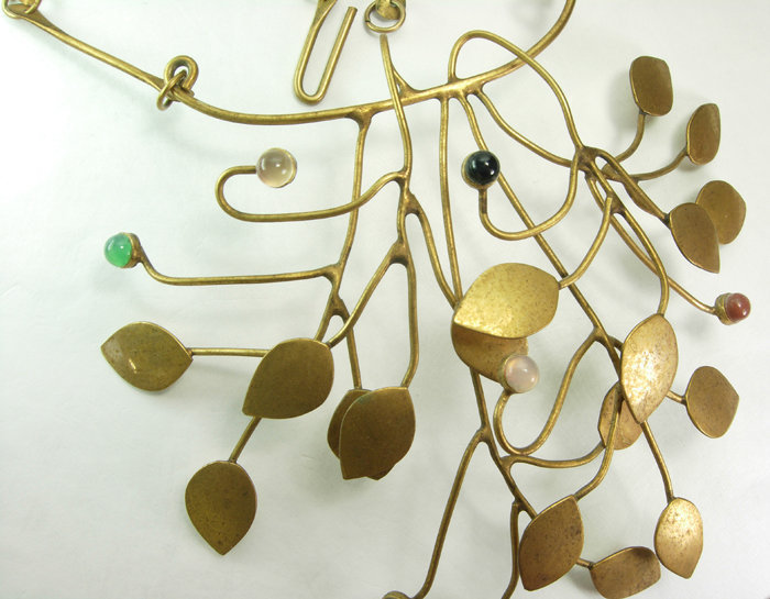 1960s Studio Modernist Necklace Semi Precious Stones