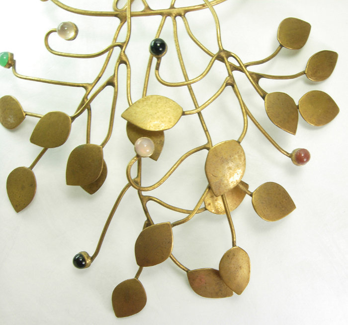 1960s Studio Modernist Necklace Semi Precious Stones