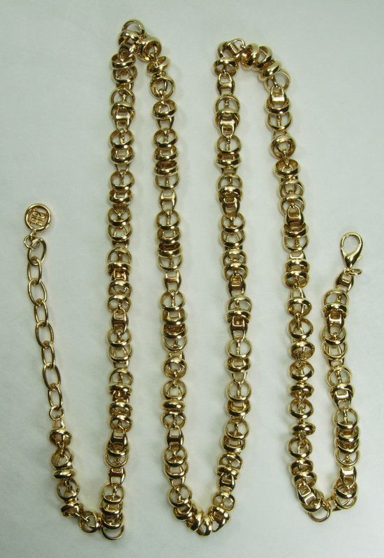 1970s Givenchy Necklace Sautoir Rings on Horsebit Chain