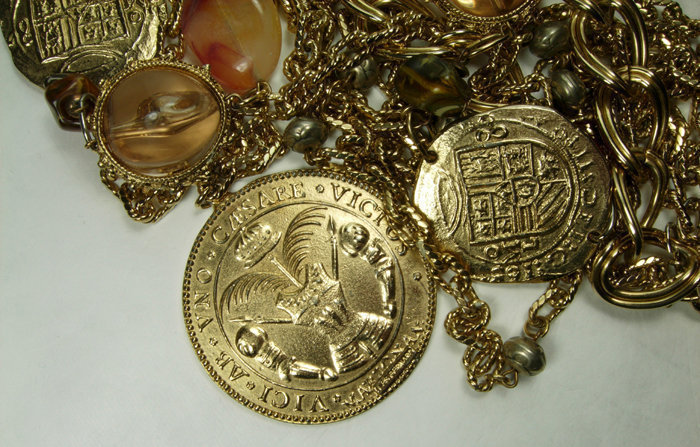 Amazing Huge Les Bernard Tribal Coins Tiered Necklace