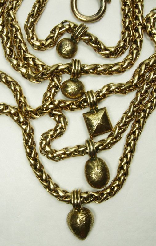 80s Unsigned Yves Saint Laurent Tiered Jeweled Necklace