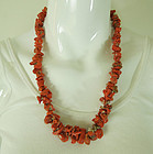 Vintage Red Coral Necklace Very Large Branches 92 Grams