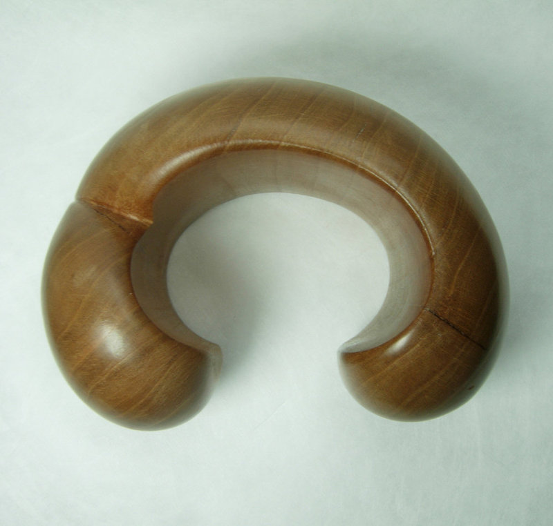 Patrica Von Musulin Huge Carved Grained Wood Cuff Bracelet