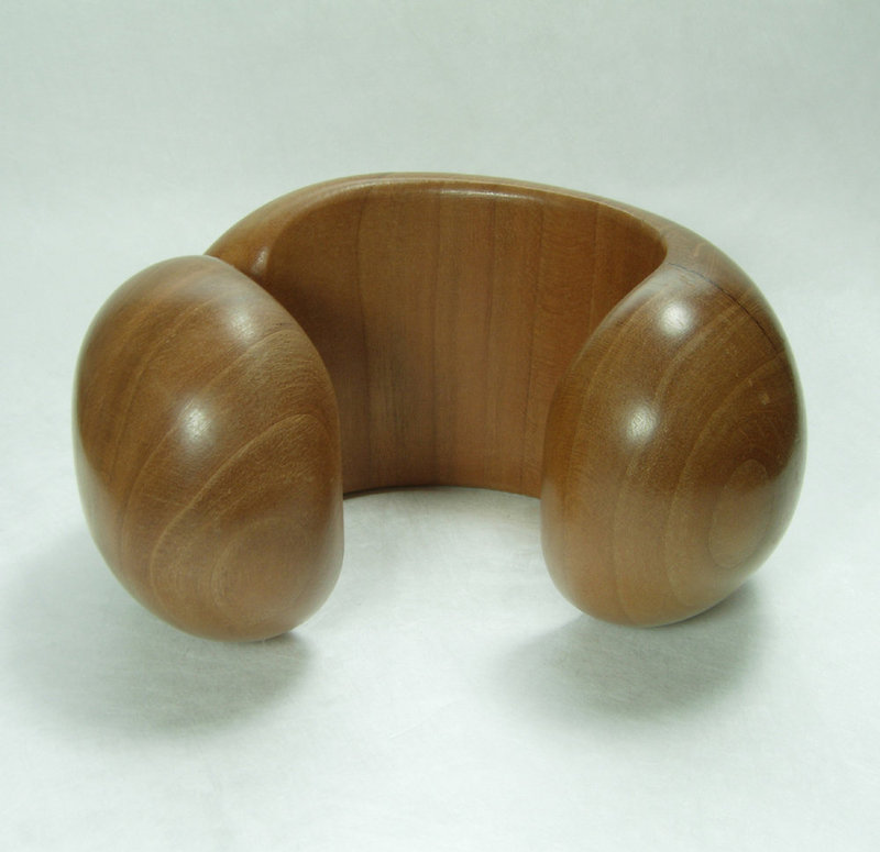 Patrica Von Musulin Huge Carved Grained Wood Cuff Bracelet