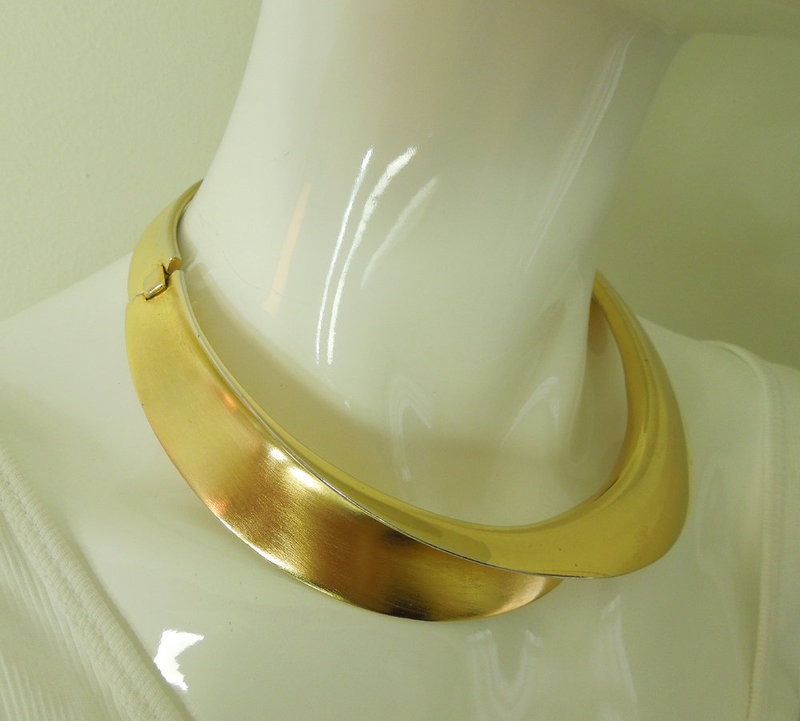 1989 Clara Studio Architectural Necklace Sculpted Modernist Style