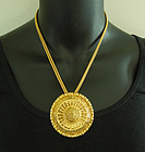 1970s Cadoro Modernist Layered Big Pendant Snake Chain Necklace