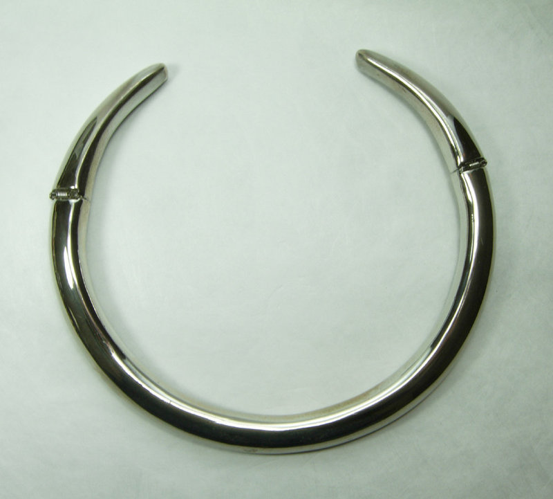 1980s Modernist Collar Choker Necklace Articulated Silvertone