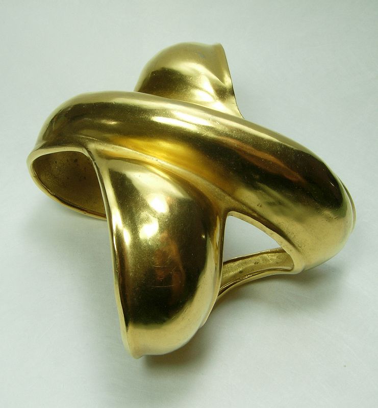 1980s Runway Unsigned Robert Lee Morris Huge Cuff Bracelet Couture