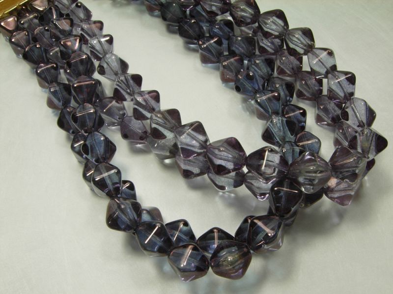 Givenchy 80s Runway Torsade Necklace Purple Blue Glass Color Changing