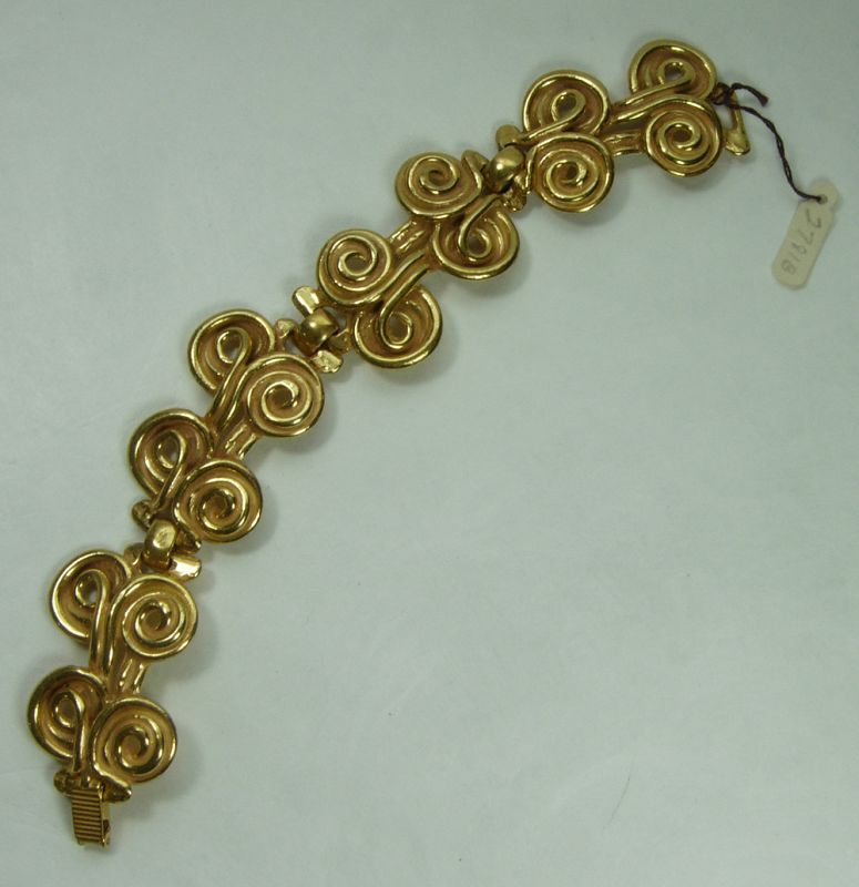 1970s French Byzantine Style Bracelet Heavy Cast Enameled Metal