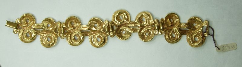 1970s French Byzantine Style Bracelet Heavy Cast Enameled Metal