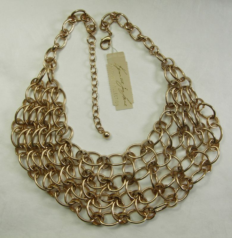Kenneth Lane Couture Collection KJL Chain Link Bib Necklace Modernist