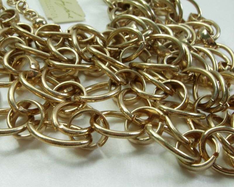 Kenneth Lane Couture Collection KJL Chain Link Bib Necklace Modernist